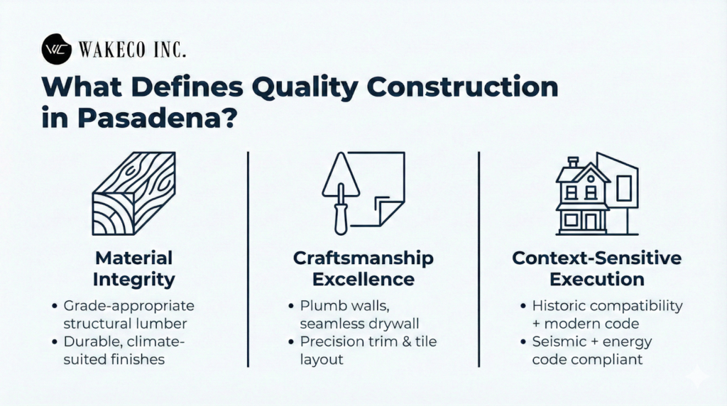 What Defines Qualitiy Construction in Pasadena